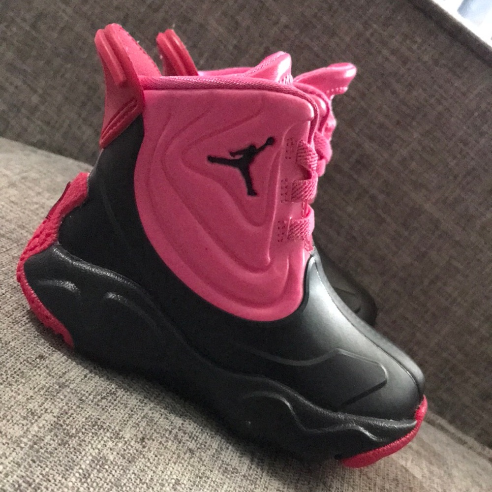 Jordan Kids' Pink and Black Rain boots